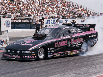 Gordie Bonin driving the Candies and Hughes Funny Car