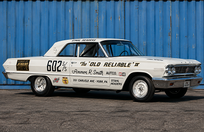 Bill Jenkins and an early Chevrolet factory drag racing car