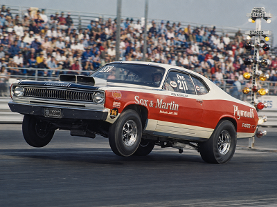 Herb McCandless driving the Sox and Martin Plymouth Duster