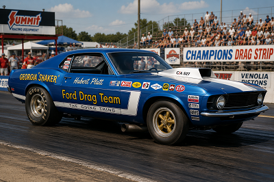 Hubert Platt with the Ford East Coast Drag Team