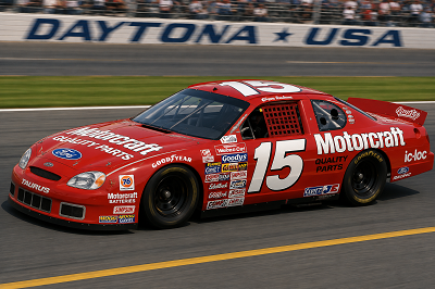 Bud Moore with a number 15 Ford NASCAR race car