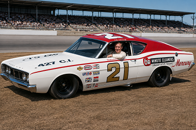 Cale Yarborough driving the Wood Brothers number 21