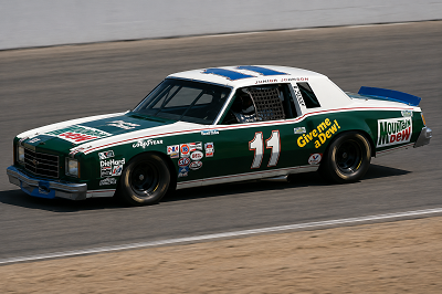 Junior Johnson with one of his NASCAR race cars