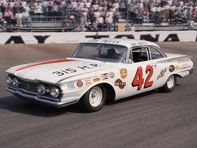 Lee Petty with a Petty Enterprises race car