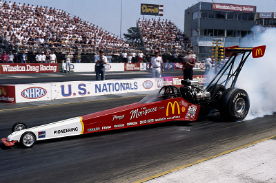 Cory McClenathan in a Top Fuel dragster