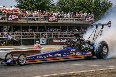 Gary Ormsby in the Castrol GTX Top Fuel dragster