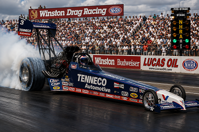 Joe Amato driving his championship Top Fuel dragster