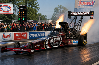 Larry Dixon driving the Al-Anabi Top Fuel dragster