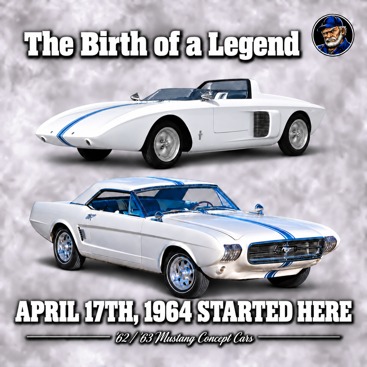 1962 Mustang I and 1963 Mustang II concept cars